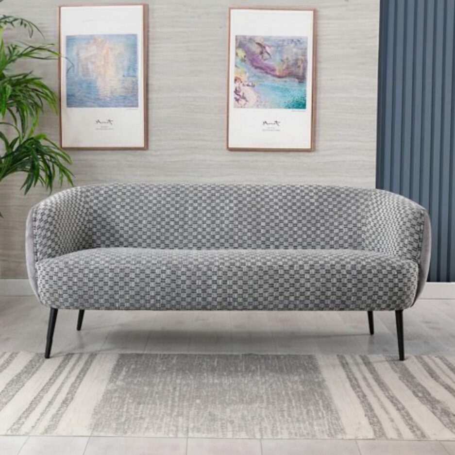 Fauteuil plissé gris chiné