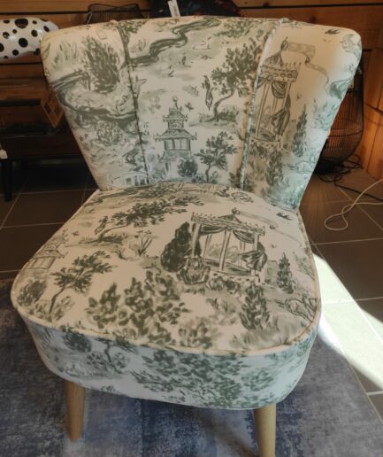 Fauteuil Gatsby Jardin de Jouy bleu