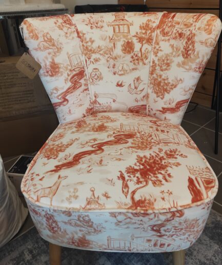 Fauteuil Gatsby Jardin de Jouy rouge