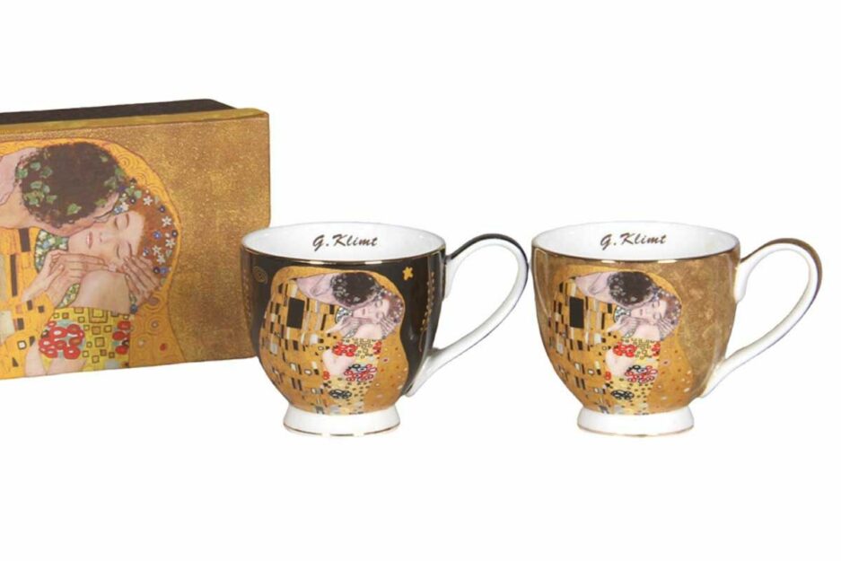 Ensemble 2 tasses déjeuners Le Baiser d'après Klimt