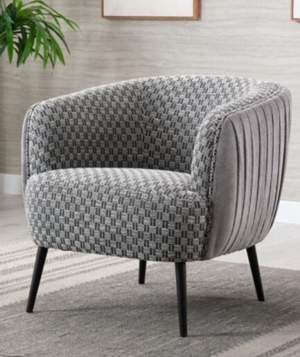 Fauteuil plissé gris chiné