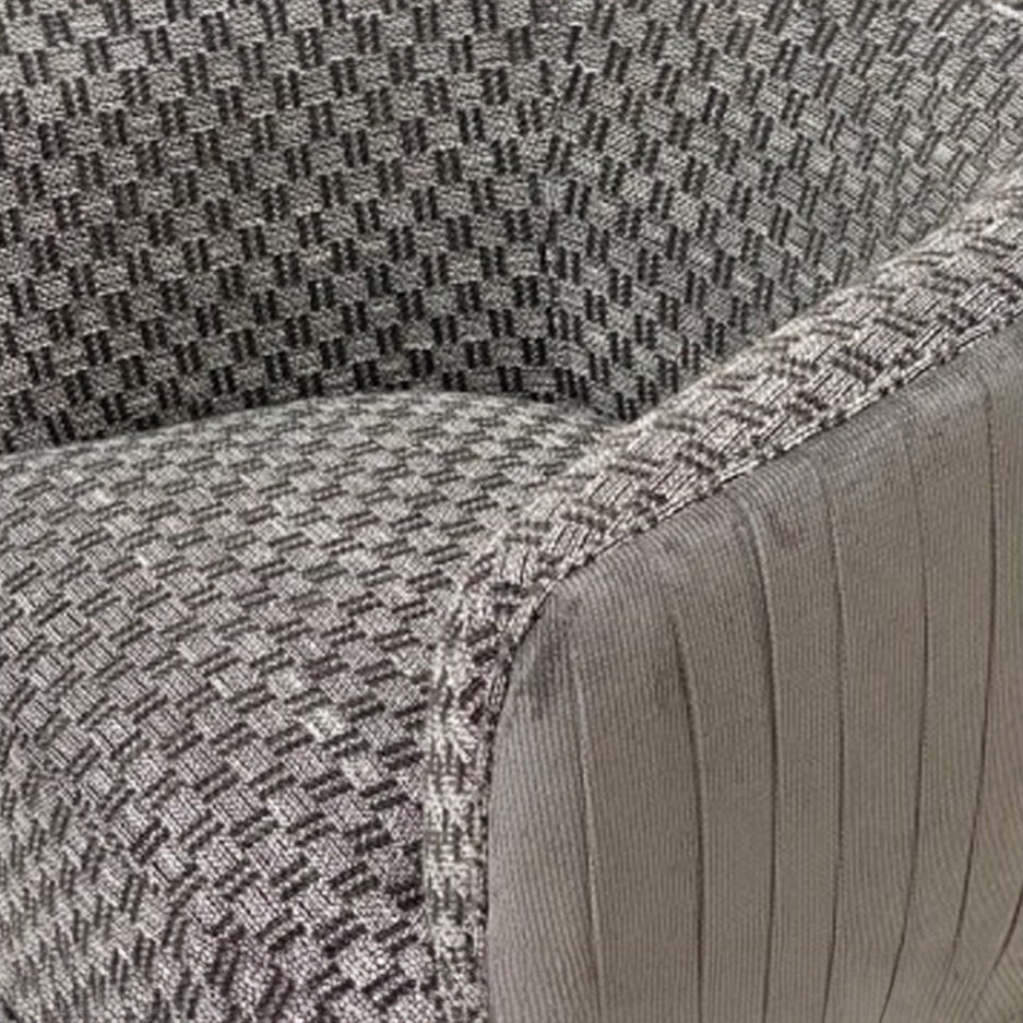 Fauteuil plissé gris chiné