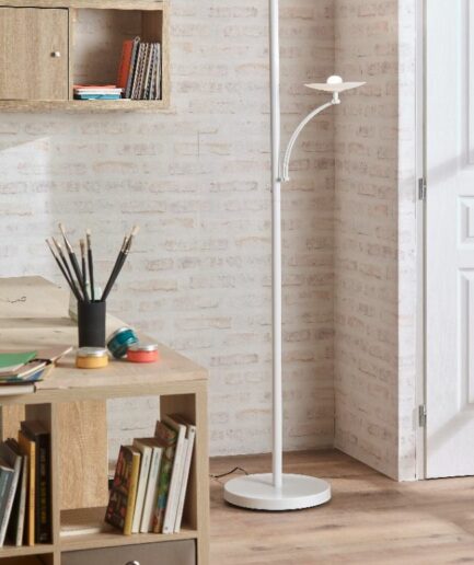 Lampadaire blanc + liseuse