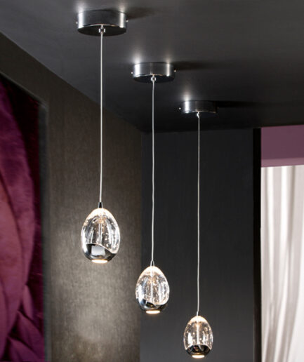 Suspension 1 lampe Rocio argent